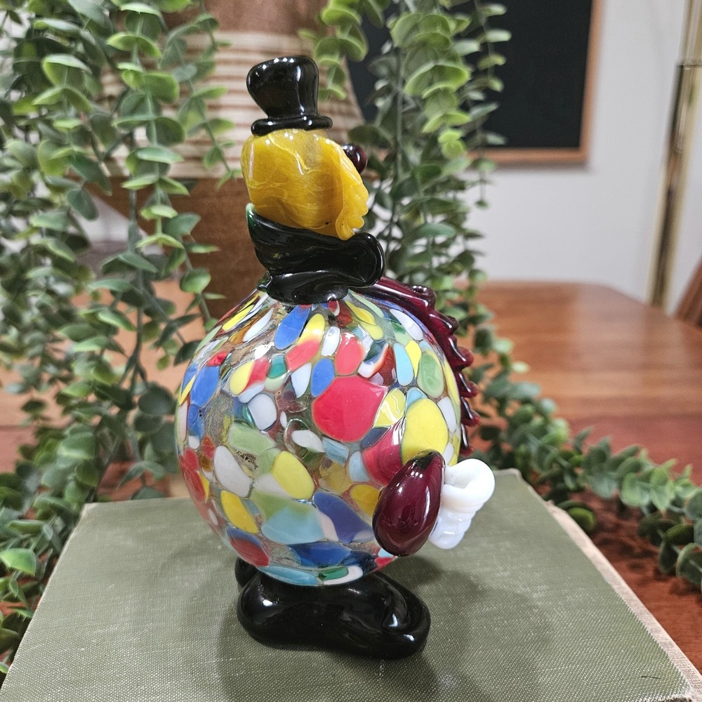 Murano Italy Pitau Art Glass Clown‎ Fat Belly Millefiori Hand Blown Sticker - Picture 4 of 6